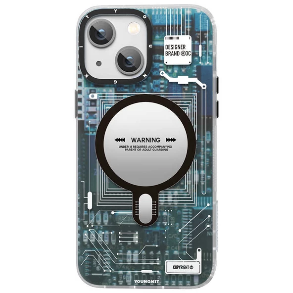Youngkit Apple iPhone 14 Plus Kılıf Magsafe Şarj Özellikli YoungKit Technology Serisi Kapak - Resim 5