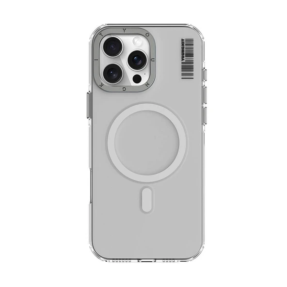 Youngkit Apple iPhone 16 Pro Kılıf Magsafe Şarj Özellikli Şeffaf Youngkit Crystal Shield Serisi Kapak - Resim 6