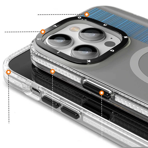 Youngkit Apple iPhone 14 Pro Kılıf Magsafe Şarj Özellikli Youngkit Pure Serisi Kapak - Resim 3