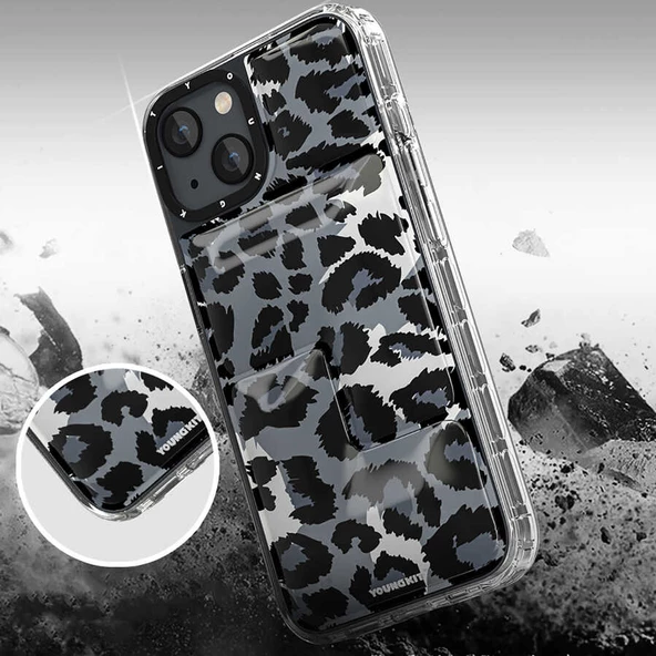 Youngkit Apple iPhone 13 Kılıf YoungKit Leopard Article Serisi Kapak - Resim 10