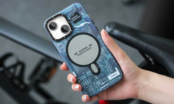 Youngkit Apple iPhone 14 Kılıf Magsafe Şarj Özellikli YoungKit Technology Serisi Kapak - Resim 5