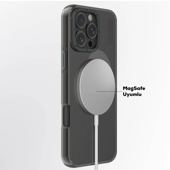 Youngkit Apple iPhone 16 Pro Kılıf Magsafe Şarj Özellikli Şeffaf Youngkit Crystal Shield Serisi Kapak - Resim 8