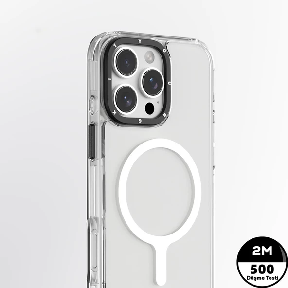 Youngkit Apple iPhone 16 Pro Max Kılıf Magsafe Şarj Özellikli YoungKit Crystal Color Serisi Kapak - Resim 10