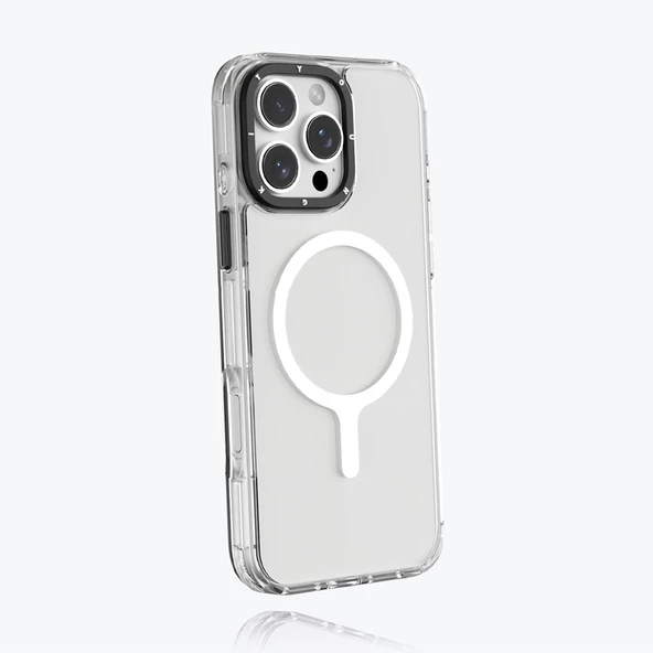 Youngkit Apple iPhone 16 Pro Max Kılıf Magsafe Şarj Özellikli YoungKit Crystal Color Serisi Kapak - Resim 8