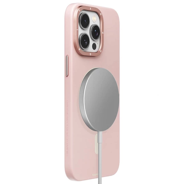 Youngkit Apple iPhone 15 Pro Max Kılıf Magsafe Şarj Özellikli Çizilmeye ve Aşınmaya Dayanıklı Youngkit Velvet Serisi Kapak - Resim 8