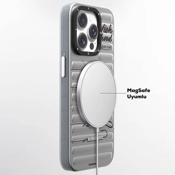 Youngkit Apple iPhone 14 Pro Max Kılıf Magsafe Şarj Özellikli Youngkit Fishing Serisi Kapak - Resim 6
