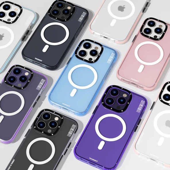 Youngkit Apple iPhone 14 Pro Kılıf Magsafe Şarj Özellikli Youngkit Colored Sand Serisi Kapak - Resim 9