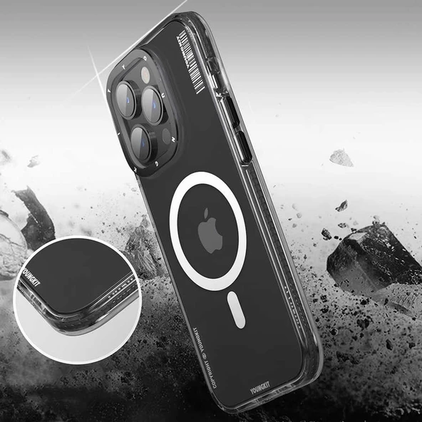 Youngkit Apple iPhone 14 Pro Max Kılıf Magsafe Şarj Özellikli YoungKit Exquisite Serisi Kapak - Resim 5