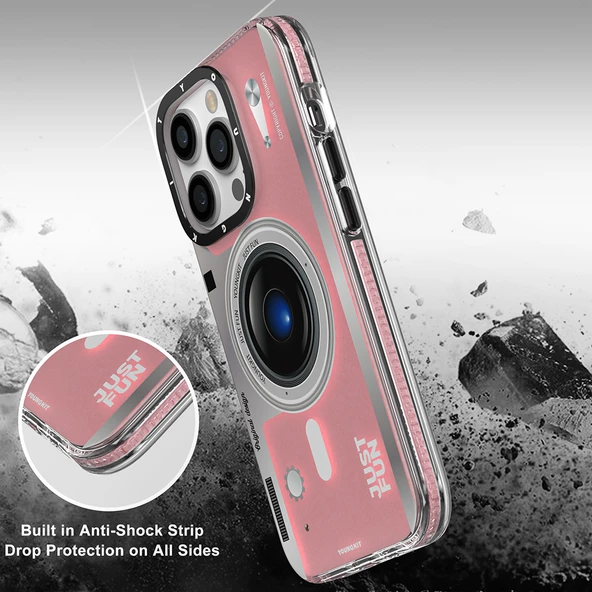 Youngkit Apple iPhone 14 Pro Max Kılıf Magsafe Şarj Özellikli Lens Figürlü YoungKit Art Film Serisi Kapak - Resim 6