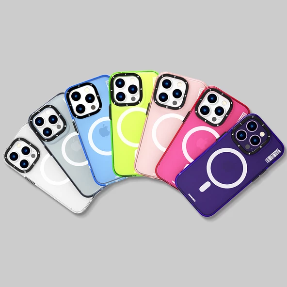 Youngkit Apple iPhone 14 Pro Kılıf Magsafe Şarj Özellikli YoungKit Crystal Color Serisi Kapak - Resim 2