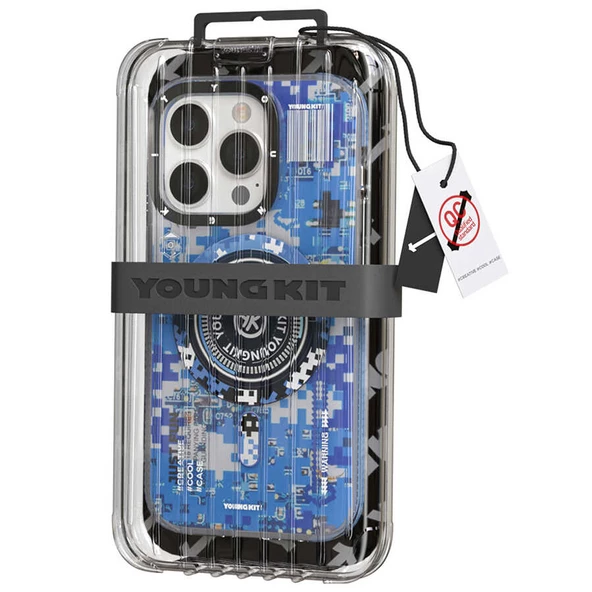 Youngkit Apple iPhone 14 Pro Max Kılıf Magsafe Şarj Özellikli YoungKit Kamuflaj Serisi Kapak - Resim 6