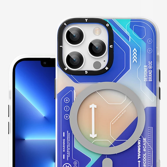 Youngkit Apple iPhone 13 Pro Max Kılıf Magsafe Şarj Özellikli YoungKit Metaverse Serisi Kapak - Resim 4