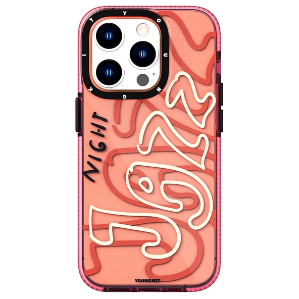Youngkit Apple iPhone 14 Pro Max Kılıf Şeffaf Renkli Yazı Temalı Tasarım YoungKit Jazz Serisi Kapak - 9