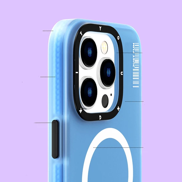 Youngkit Apple iPhone 14 Pro Kılıf Magsafe Şarj Özellikli Youngkit Colored Sand Serisi Kapak - Resim 2