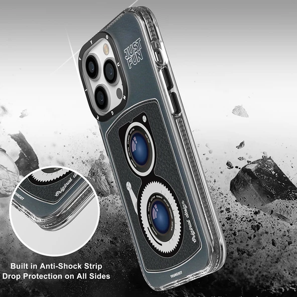 Youngkit Apple iPhone 14 Pro Kılıf Magsafe Şarj Özellikli Lens Figürlü YoungKit Art Film Serisi Kapak - Resim 6