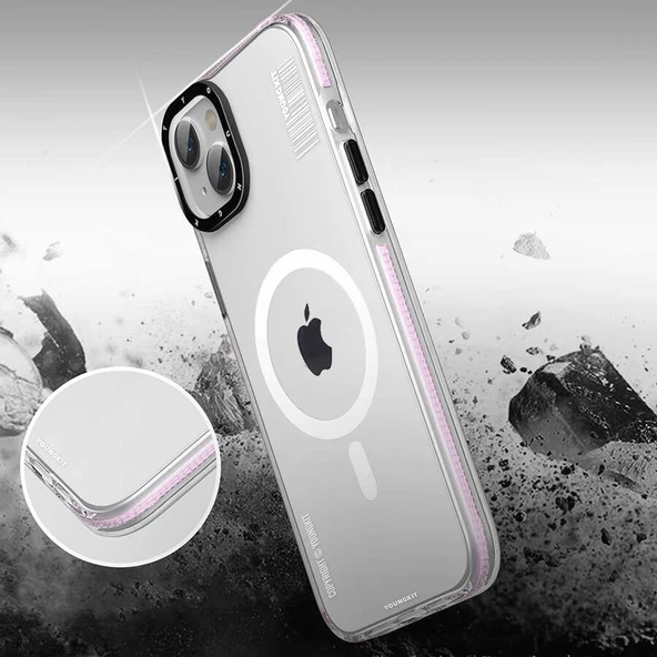 Youngkit Apple iPhone 14 Plus Kılıf Magsafe Şarj Özellikli YoungKit Exquisite Serisi Kapak - Resim 3