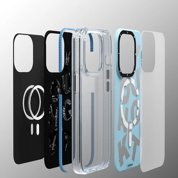 Youngkit Apple iPhone 14 Pro Kılıf Magsafe Şarj Özellikli Yazı Temalı YoungKit Mechanic Serisi Kapak - Resim 2