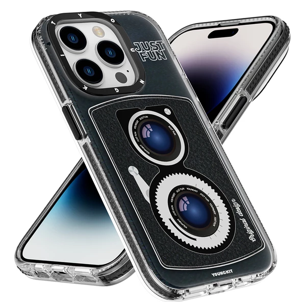 Youngkit Apple iPhone 14 Pro Kılıf Magsafe Şarj Özellikli Lens Figürlü YoungKit Art Film Serisi Kapak - Resim 2