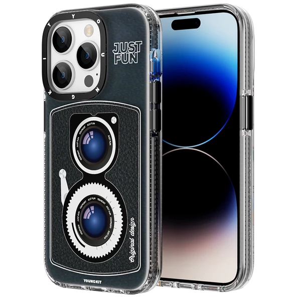 Youngkit Apple iPhone 14 Pro Max Kılıf Magsafe Şarj Özellikli Lens Figürlü YoungKit Art Film Serisi Kapak - Resim 9