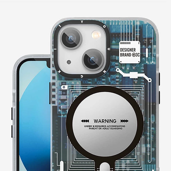 Youngkit Apple iPhone 13 Kılıf Magsafe Şarj Özellikli YoungKit Technology Serisi Kapak - Resim 3