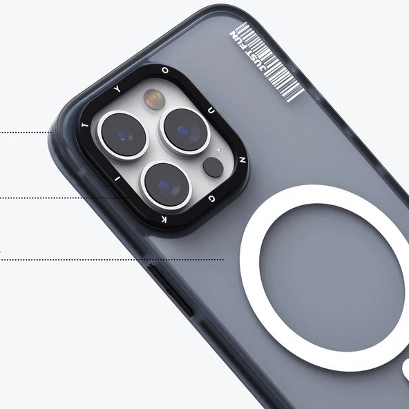 Youngkit Apple iPhone 15 Pro Max Kılıf Magsafe Şarj Özellikli Youngkit Colored Sand Serisi Kapak - Resim 4