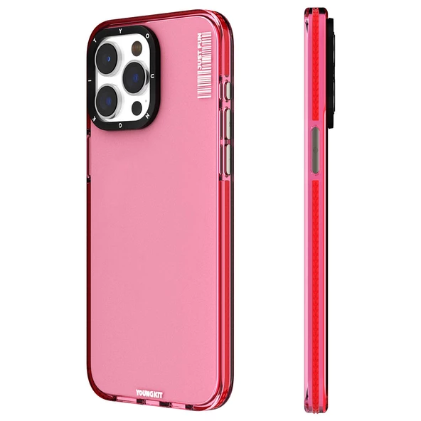 Youngkit Apple iPhone 15 Pro Max Kılıf Pürüzsüz Düz Arka Yüzey YoungKit Crystal Color Serisi Kapak