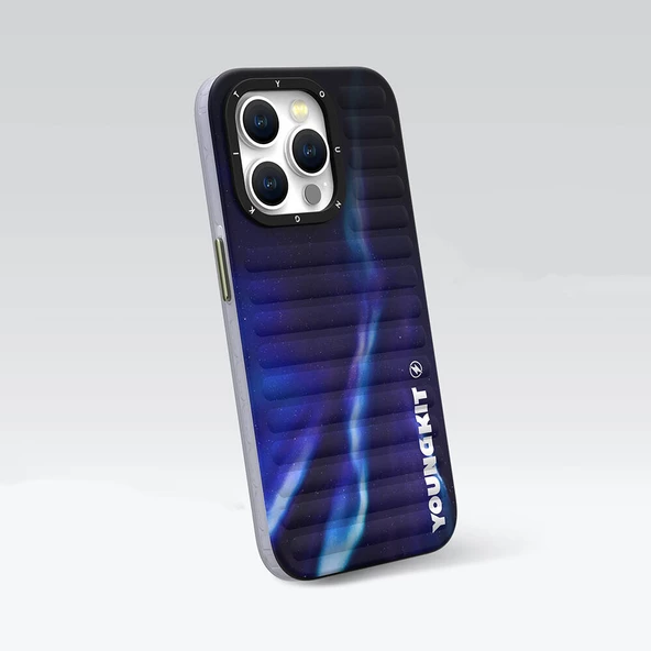 Youngkit Apple iPhone 15 Pro Max Kılıf Kuzey Işıkları Desenli Youngkit Aurora Serisi Kapak - Resim 8