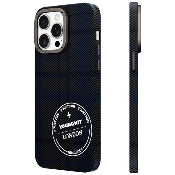 Youngkit Apple iPhone 15 Pro Max Kılıf Ekose Desenli Youngkit Gezhi Serisi Kapak - 10