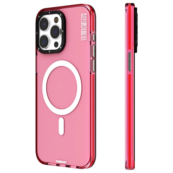 Youngkit Apple iPhone 15 Pro Max Kılıf Magsafe Şarj Özellikli YoungKit Crystal Color Serisi Kapak - Resim 9