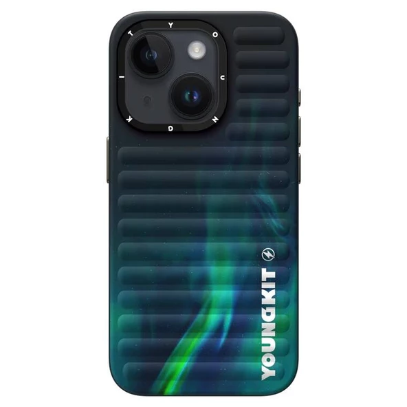 Youngkit Apple iPhone 15 Kılıf Kuzey Işıkları Desenli Youngkit Aurora Serisi Kapak - 6