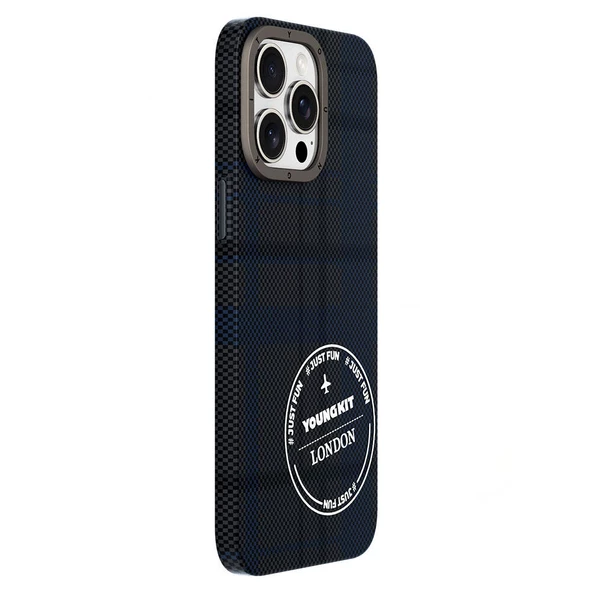 Youngkit Apple iPhone 15 Pro Max Kılıf Ekose Desenli Youngkit Gezhi Serisi Kapak - 3