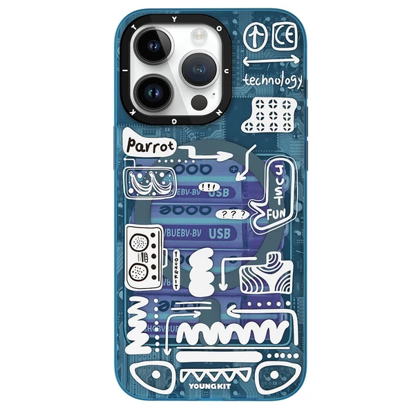 Youngkit Apple iPhone 15 Pro Max Kılıf Magsafe Şarj Özellikli Youngkit Dark Matter Serisi Kapak - Resim 10