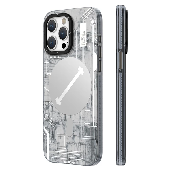Youngkit Apple iPhone 15 Pro Max Kılıf Magsafe Şarj Özellikli YoungKit Technology Serisi Kapak - Resim 11