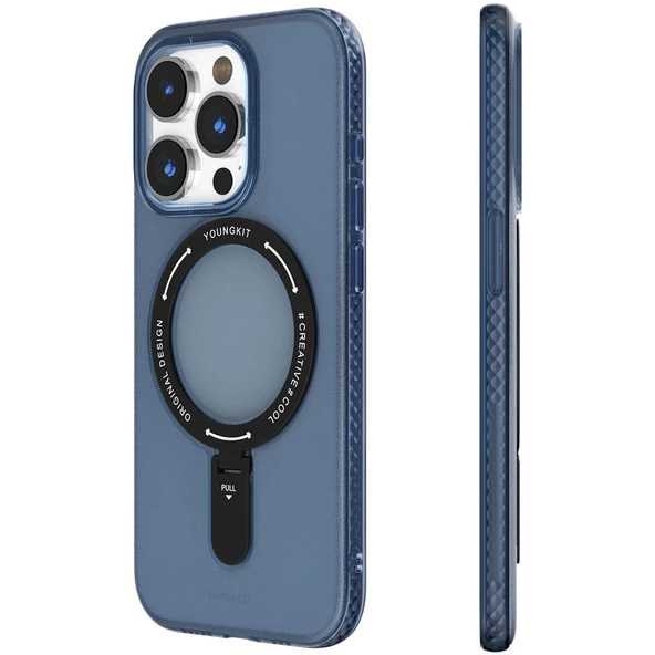 Youngkit Apple iPhone 15 Pro Kılıf Magsafe Şarj Özellikli Youngkit Rock Serisi Kapak - Resim 10