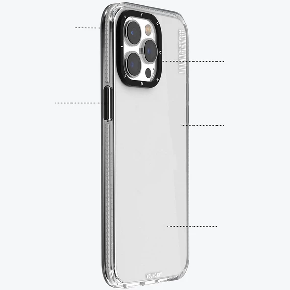 Youngkit Apple iPhone 15 Pro Kılıf Pürüzsüz Düz Arka Yüzey YoungKit Crystal Color Serisi Kapak - 6
