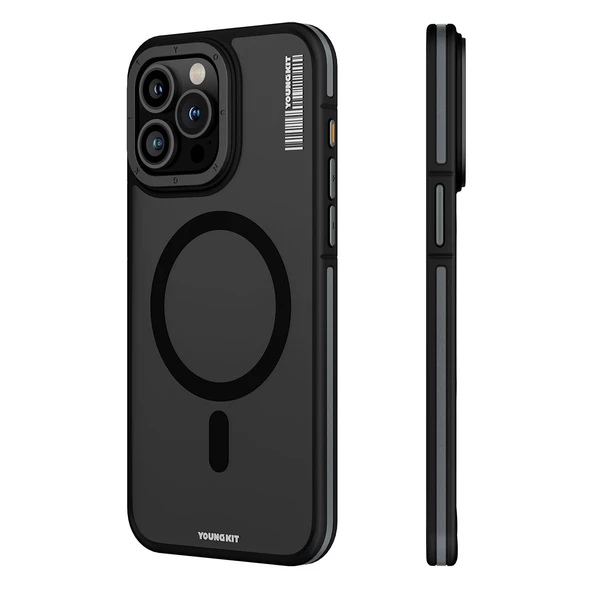 Youngkit Apple iPhone 15 Pro Kılıf Magsafe Şarj Özellikli Youngkit Rock Sand Serisi Kapak - Resim 10
