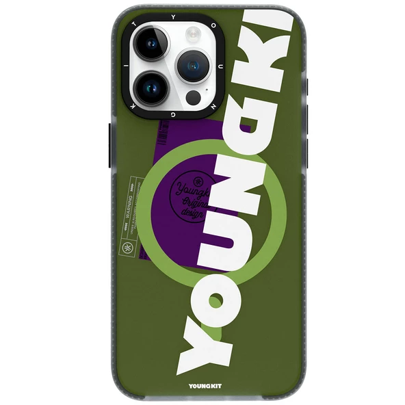 Youngkit Apple iPhone 15 Pro Max Kılıf Magsafe Şarj Özellikli Youngkit Binfen Serisi Yazı Temalı Kapak - Resim 6