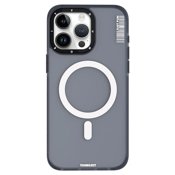 Youngkit Apple iPhone 15 Pro Kılıf Magsafe Şarj Özellikli Youngkit Colored Sand Serisi Kapak - Resim 6