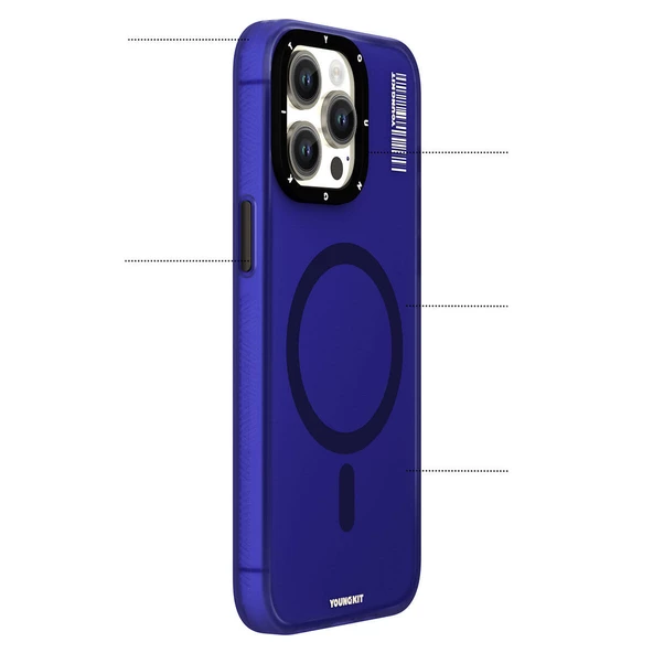 Youngkit Apple iPhone 15 Pro Kılıf Magsafe Şarj Özellikli Youngkit Hidden Sand Serisi Kapak - Resim 4