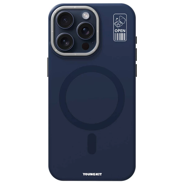 Youngkit Apple iPhone 15 Pro Max Kılıf Magsafe Şarj Özellikli Kamera Standlı Youngkit Bitty Cream Kapak - Resim 2