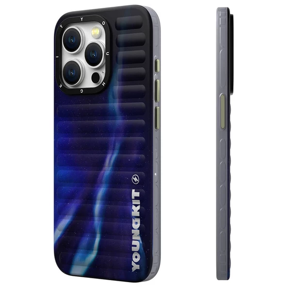 Youngkit Apple iPhone 15 Pro Max Kılıf Kuzey Işıkları Desenli Youngkit Aurora Serisi Kapak - Resim 4