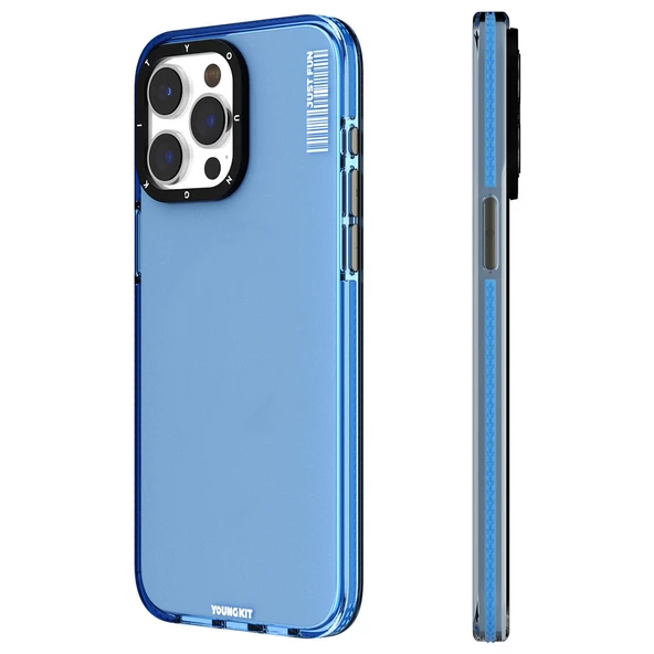 Youngkit Apple iPhone 15 Pro Kılıf Pürüzsüz Düz Arka Yüzey YoungKit Crystal Color Serisi Kapak - 3