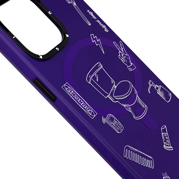 Youngkit Apple iPhone 14 Pro Max Kılıf Magsafe Şarj Özellikli Desenli Youngkit Plaything Serisi Kapak - Resim 3