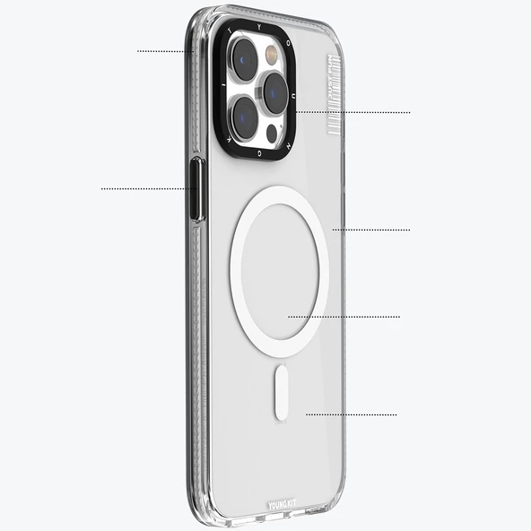 Youngkit Apple iPhone 15 Plus Kılıf Magsafe Şarj Özellikli YoungKit Crystal Color Serisi Kapak - Resim 4