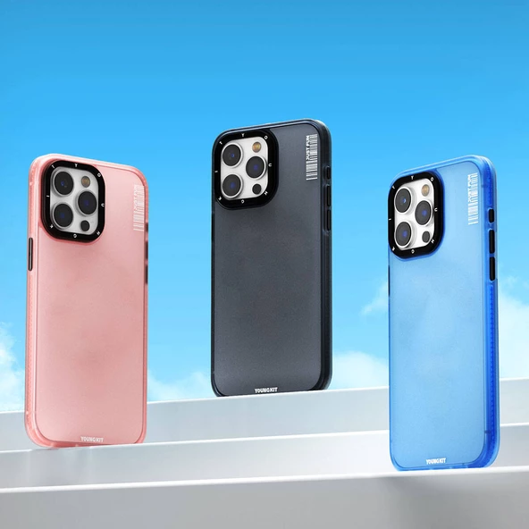 Youngkit Apple iPhone 15 Pro Max Kılıf Buzlu Mat Tasarım Youngkit Colored Sand Serisi Kapak - 6
