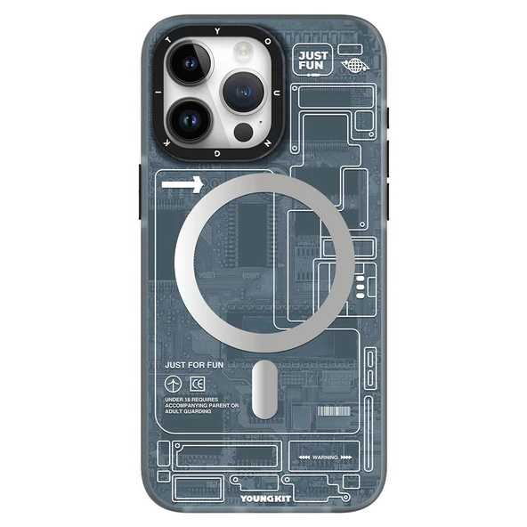 Youngkit Apple iPhone 15 Pro Kılıf Magsafe Şarj Özellikli YoungKit Technology Serisi Kapak - 8