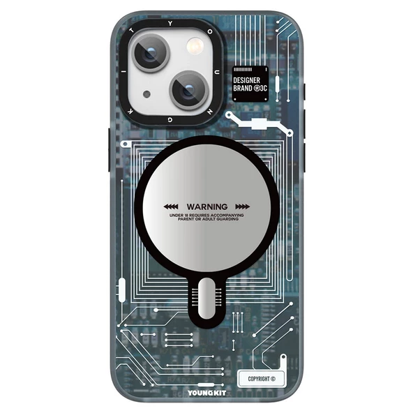 Youngkit Apple iPhone 15 Kılıf Magsafe Şarj Özellikli YoungKit Technology Serisi Kapak - Resim 11