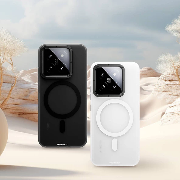 Youngkit Xiaomi Mi 14 Kılıf Magsafe Şarj Özellikli Youngkit Hidden Sand Serisi Kapak - Resim 7