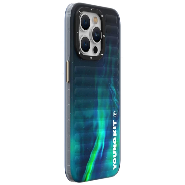 Youngkit Apple iPhone 15 Pro Kılıf Kuzey Işıkları Desenli Youngkit Aurora Serisi Kapak - 7