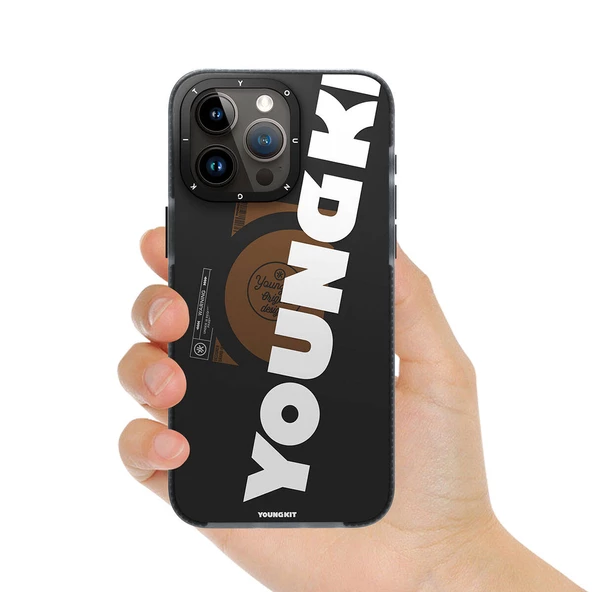 Youngkit Apple iPhone 15 Pro Kılıf Magsafe Şarj Özellikli Youngkit Binfen Serisi Yazı Temalı Kapak - Resim 4